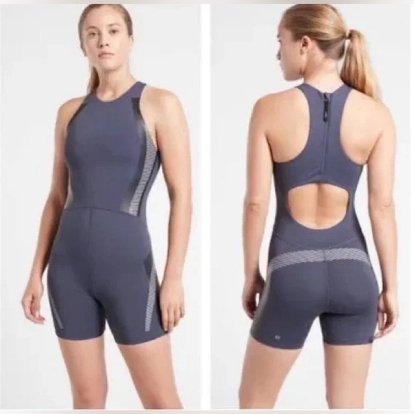 Athleta X Allyson Felix onsie bodysuit in medieval violet size M sleveless - Picture 2 of 16